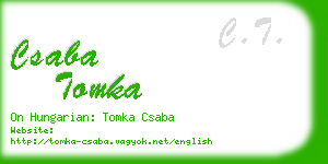 csaba tomka business card